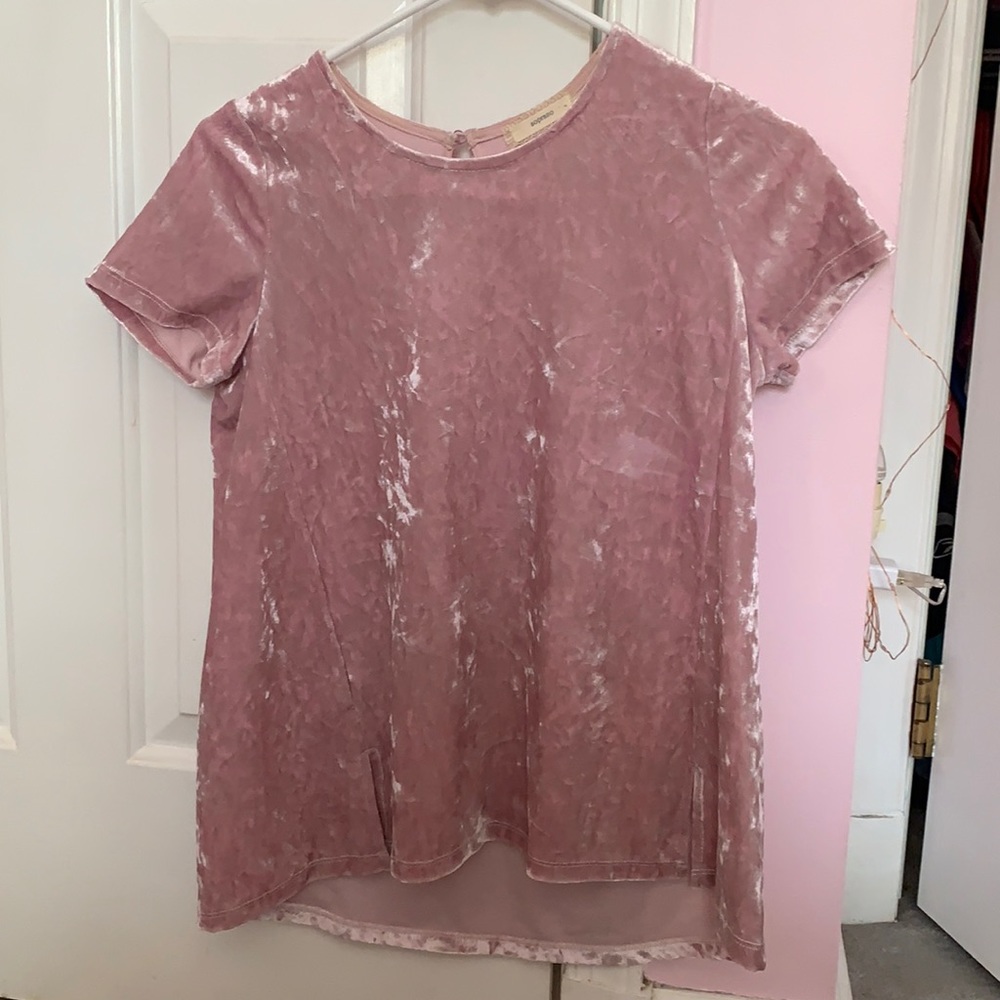 pink velvet shirt